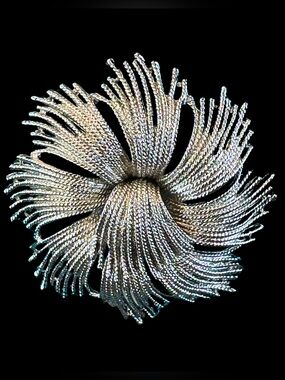 Vintage 60s STARBURST Monet Silver Tone Mid Century Brooch